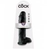 King Cock duże czarne dildo - 11'' Cock with Balls sztuczny penis (czarny)